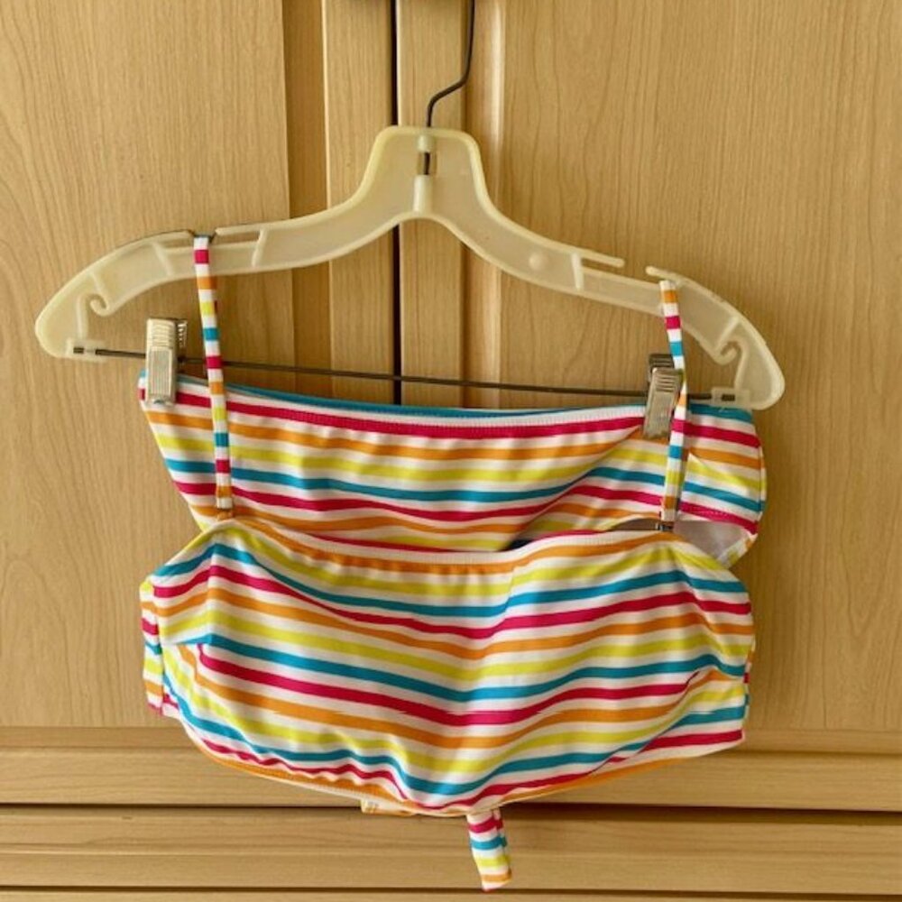 2 piece striped bathing suit